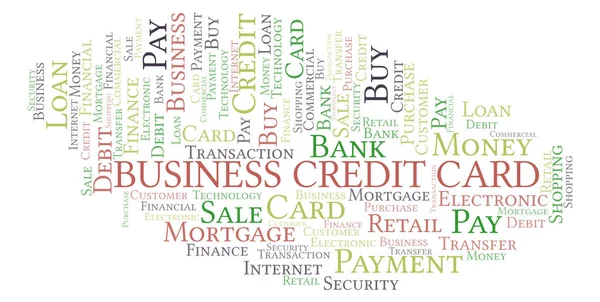 Business Credit Card Word Cloud Inglés Wordcloud Hecho Solo Con — Foto de Stock