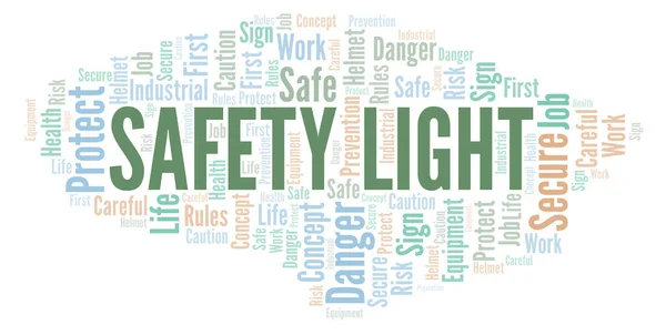 Safety Light Word Cloud Word Cloud Made Text Only — Stock Photo, Image