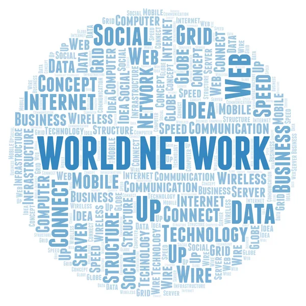 Rede Mundial Nuvem Palavras Nuvem Word Feita Apenas Com Texto — Fotografia de Stock