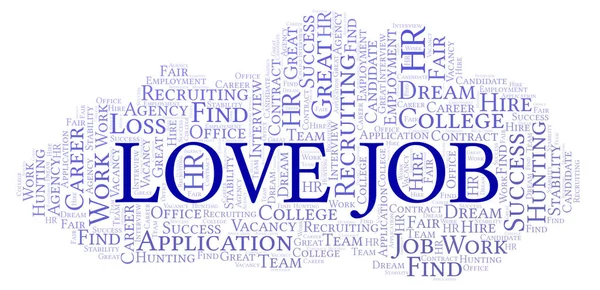 Love Job word cloud. Wordcloud made with text only.
