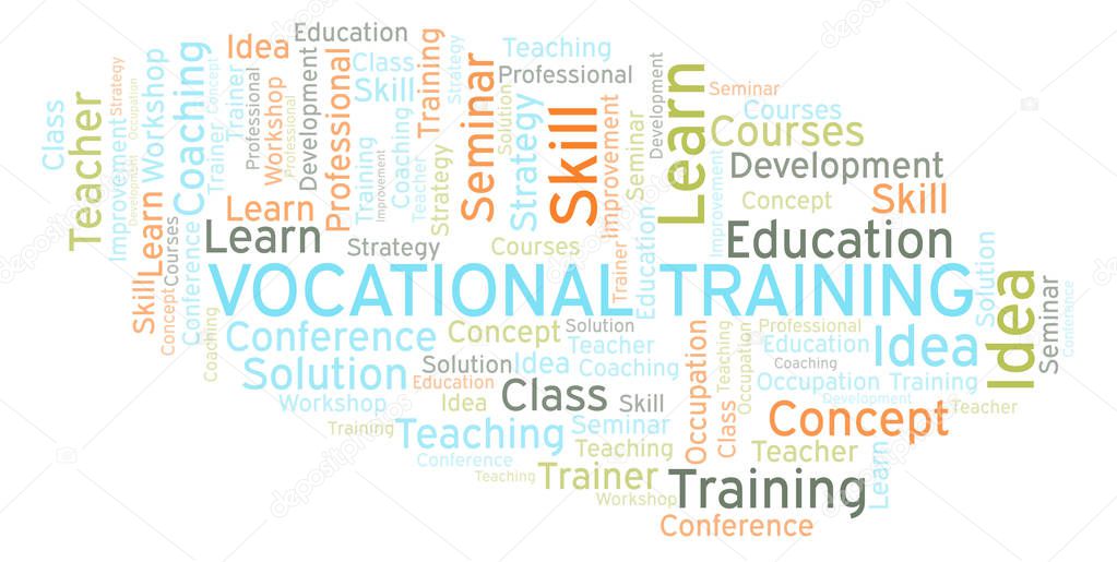 Vocational Training word cloud. Wordcloud made with text only.