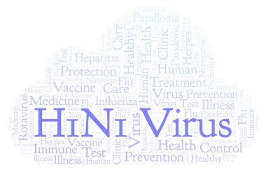 H1n1 virüsü kelime bulutu, yalnızca metin ile yapılan