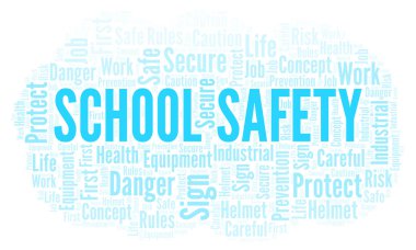 Emanet kelime bulutu okul. Yalnızca metin ile yapılan kelime bulutu.  