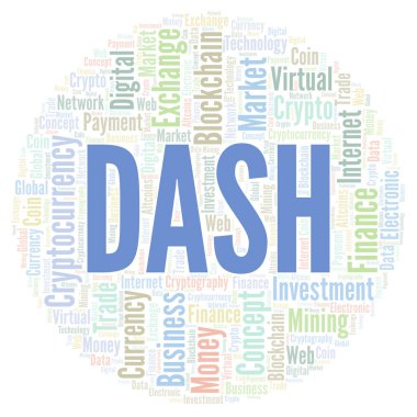 Cryptocurrency para kelime bulutu çizgi. Yalnızca metin ile yapılan kelime bulutu.