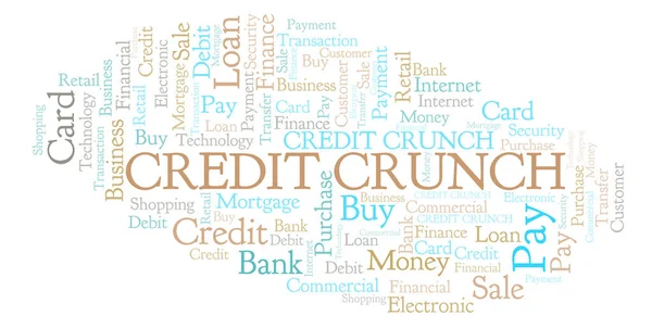 Credit Crunch Word Cloud Wordcloud Gemaakt Met Alleen Tekst — Stockfoto