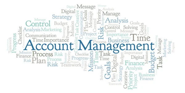 Account Management word cloud, made with text only