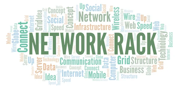 Network Rack word cloud. Word cloud made with text only.