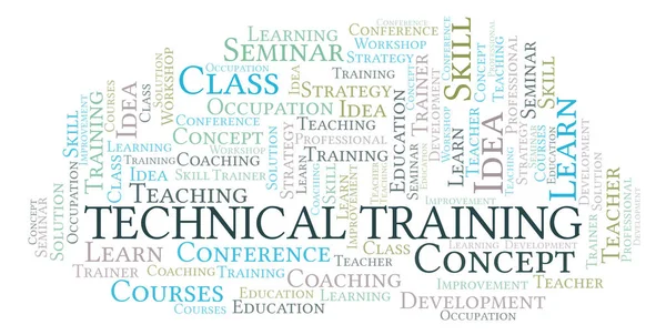 Technical Training word cloud. Wordcloud made with text only.