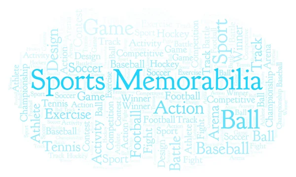 Sports Memorabilia Nuvem Palavras Feito Apenas Com Texto — Fotografia de Stock