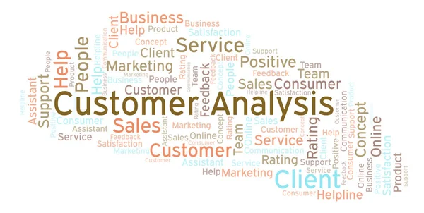 Análisis Clientes Word Cloud Hecho Solo Con Texto —  Fotos de Stock