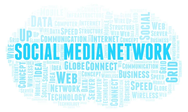 Rede Mídia Social Nuvem Palavras Nuvem Word Feita Apenas Com — Fotografia de Stock
