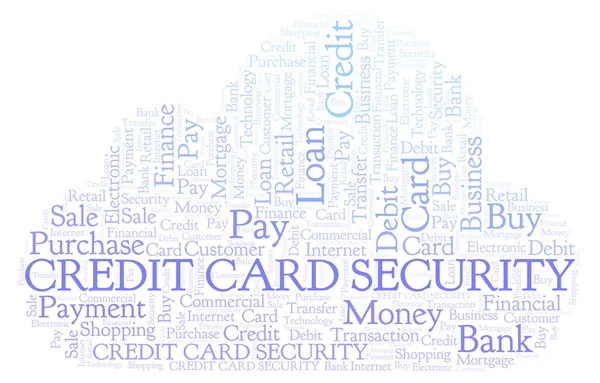 Kreditkort Säkerhet Word Cloud Wordcloud Gjorda Med Endast Text — Stockfoto