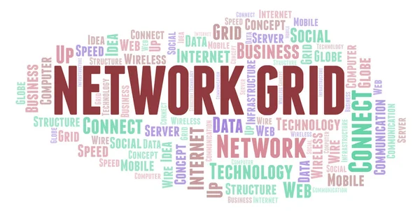 Network Grid word cloud. Word cloud made with text only.