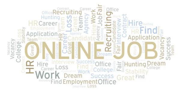 Online Job Nuvem Palavra Wordcloud Feito Apenas Com Texto — Fotografia de Stock