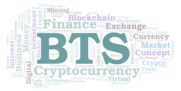 Bts Bitshares Cryptocurrency Munt Word Cloud Word Cloud Gemaakt Met — Stockfoto