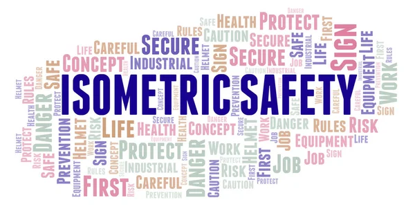 Isometric Safety word cloud. Word cloud made with text only.