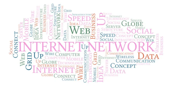 Internet Netzwerk Word Cloud Wortwolke Nur Mit Text — Stockfoto