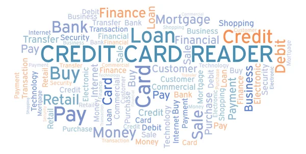 Credit Card Reader Word Cloud Wordcloud Made Text Only — Stock Photo, Image