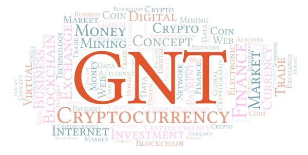 Gnt Golem Cryptocurrency Munt Word Cloud Word Cloud Gemaakt Met — Stockfoto