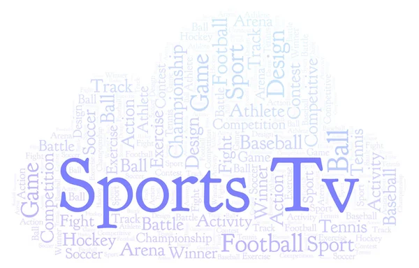 Спортивное Телевидение Слово Облако Текстом — стоковое фото