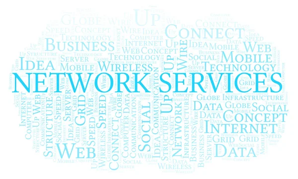 Network Services Word Cloud Word Cloud Made Text Only — Stock Photo, Image