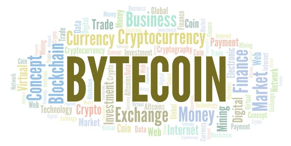 Bytecoin Cryptocurrency Érme Szó Felhő Gyártott Val Csak Szöveg Szó — Stock Fotó