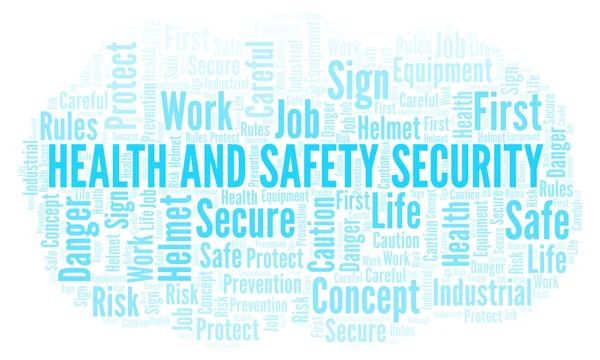 Health And Safety Security word cloud. Word cloud made with text only.