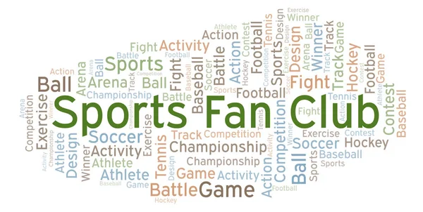 Sports Fan Club Nuvem Palavras Feito Apenas Com Texto — Fotografia de Stock