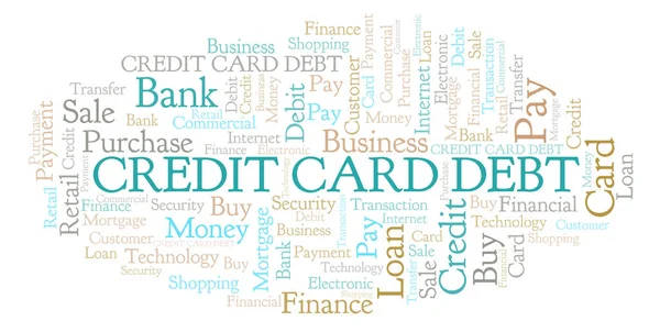 Kreditkartenschulden Wort Wolke Wordcloud Nur Mit Text Erstellt — Stockfoto