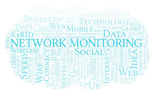 Network Monitoring word cloud. Word cloud made with text only.