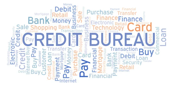 Credit Bureau Word Cloud Wordcloud Made Text Only — Stock Photo, Image