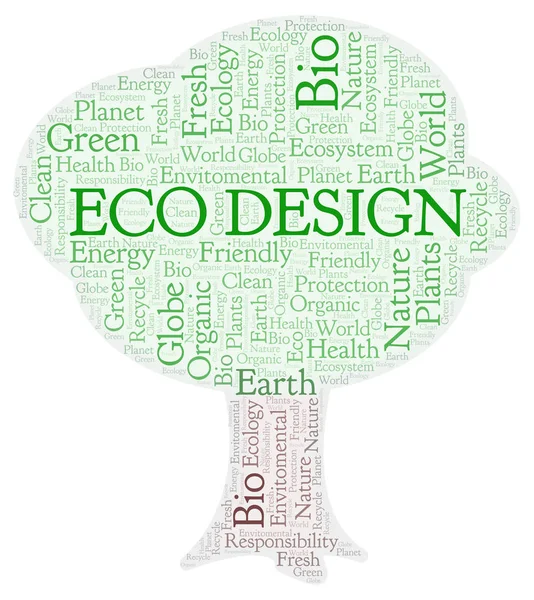 Eco Design Parola Nuvola Wordcloud Realizzato Solo Con Testo — Foto Stock