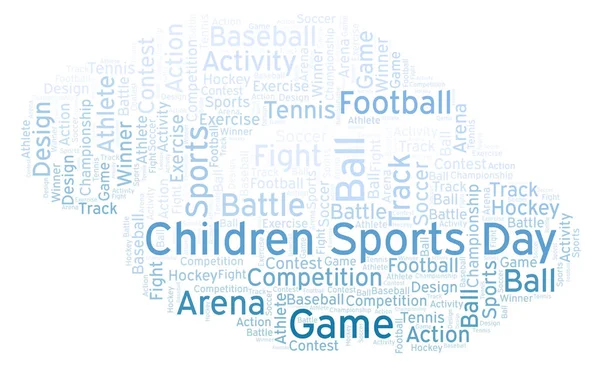 Barn Sport Dag Word Cloud Med Endast Text — Stockfoto