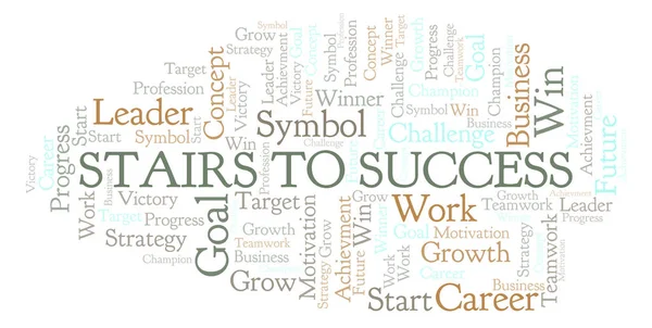Stairs Success Word Cloud Wordcloud Made Text Only — стоковое фото
