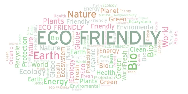 Nuage Mots Respectueux Environnement Wordcloud Fait Avec Texte Seulement — Photo