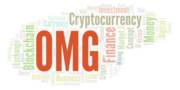 Omg Omisego Cryptocurrency Munt Word Cloud Word Cloud Gemaakt Met — Stockfoto