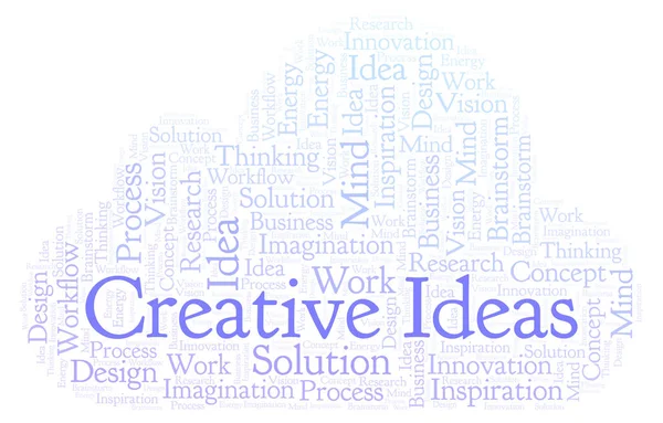Ideias Criativas Nuvem Palavras Feita Apenas Com Texto — Fotografia de Stock