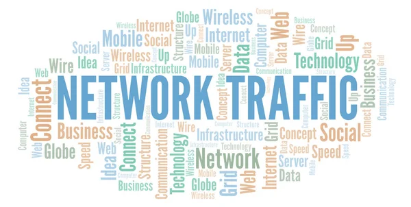 Network Traffic word cloud. Word cloud made with text only.