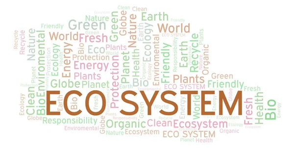 Eco System Word Cloud Wordcloud Gjorda Med Endast Text — Stockfoto