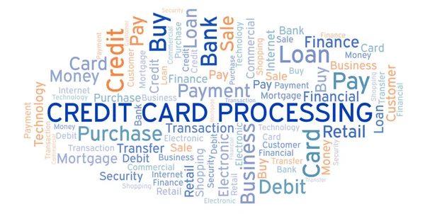Credit Card Processing word cloud. Wordcloud made with text only.