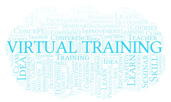 Virtual Training word cloud. Wordcloud made with text only.