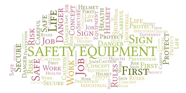 Safety Equipment word cloud. Word cloud made with text only.