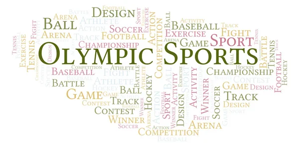 Olympic Sports Word Cloud Med Endast Text — Stockfoto