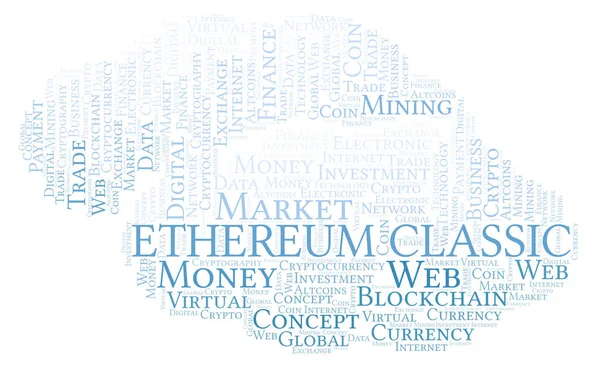 Ethereum Classic Cryptocurrency Munt Word Cloud Word Cloud Gemaakt Met — Stockfoto