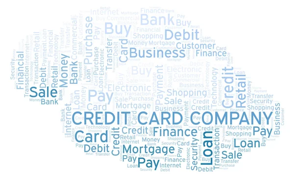 Carta Credito Azienda Parola Cloud Wordcloud Realizzato Solo Con Testo — Foto Stock