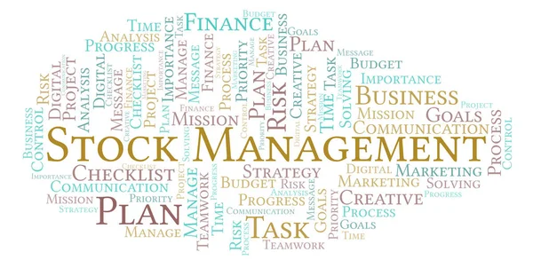 Stock Management word cloud, made with text only