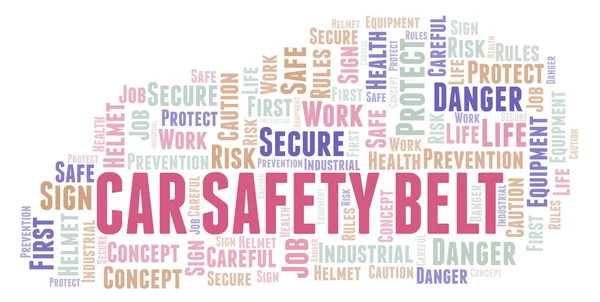 Car Safety Belt Word Cloud Word Cloud Made Text Only — Stock Photo, Image
