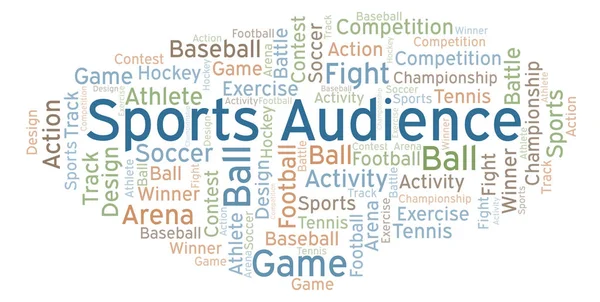 Sports Audience Nuvem Palavras Feito Apenas Com Texto — Fotografia de Stock