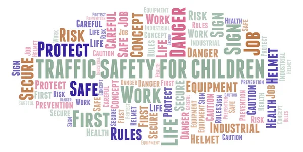 Traffic Safety For Children word cloud. Word cloud made with text only.