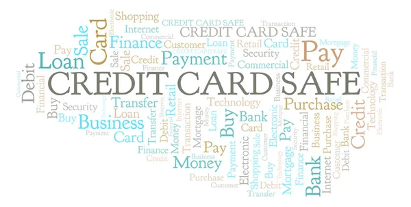 Credit Card Safe word cloud. Wordcloud made with text only.